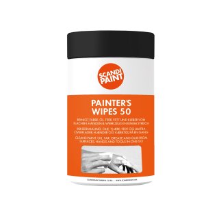 Scandipaint Painters Wipes 50 Gebrauchsfertige Reinigungst&uuml;cher FARBE, &Ouml;L, TEER