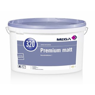 MEGA 320 Premium Matt Innenfarbe Innenwandfarbe wei&szlig; 12,5 L