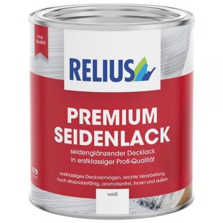 Relius Premium Seidenlack weiß 0,375 Liter, Aromatenfreier, leicht zu verarbeitender, seidenglänzender Weiß- und Buntlack