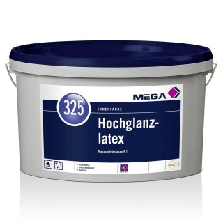 MEGA 325 Hochglanzlatex Latexfarbe Hochglänzend Scheuerbeständig weiß 12,5 Liter