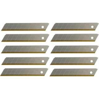 10 x Abbrechklingen Profi Cutterklingen 18mm 0,5mm Titan Beschichtet Gold Cut