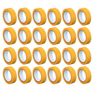 24 Rollen PROFI Goldband 50mm x 50m UV60 Papierklebeband Gold Tape Lack Washi Tape Klebeband Fineline Abklebeband Acrylat